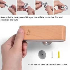 Drehbare magnetische LED-Nachtlampe - wiederaufladbare Schreibtischlampe aus Holz