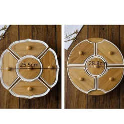 Drehbare Servierplatte aus Keramik – Frühstücksteller mit fünf Fächern