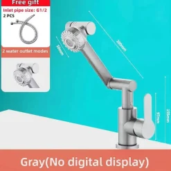 Drehbarer Badezimmerhahn – Japanisches Design mit Digitalanzeige