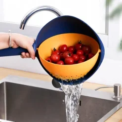 Drehbarer doppellagiger Abtropfkorb - Multifunktionaler Küchenorganizer