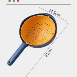 Drehbarer doppellagiger Abtropfkorb - Multifunktionaler Küchenorganizer