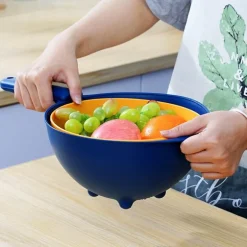 Drehbarer doppellagiger Abtropfkorb - Multifunktionaler Küchenorganizer