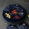 Drehbarer Snackteller aus Keramik – Nachthimmel-Design