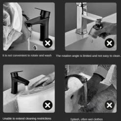 Drehbarer, spritzwassergeschützter Wasserhahnarm – universelle Passform