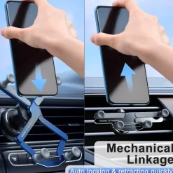 Drehbarer, unsichtbarer Telefonhalter für die Autolüftung - Verstellbare Universalhalterung