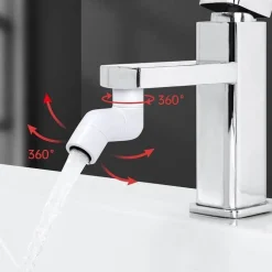 Drehbarer Wasserhahn-Verlängerer mit Spritzschutz – Universal-Spülbeckenaufsatz