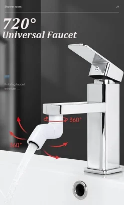 Drehbarer Wasserhahn-Verlängerer mit Spritzschutz – Universal-Spülbeckenaufsatz