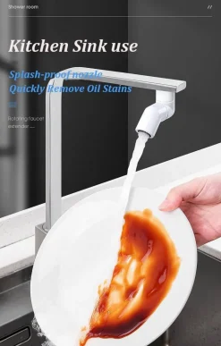 Drehbarer Wasserhahn-Verlängerer mit Spritzschutz – Universal-Spülbeckenaufsatz