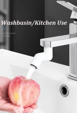 Drehbarer Wasserhahn-Verlängerer mit Spritzschutz – Universal-Spülbeckenaufsatz