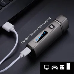 Dreiflammiges USB-Taschenfeuerzeug – winddichtes, wiederaufladbares Jet-Feuerzeug