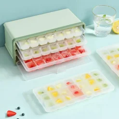 Dreischichtige Eiswürfelschale - Mehrkammer-Eiswürfelbereiter