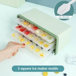 Dreischichtige Eiswürfelschale - Mehrkammer-Eiswürfelbereiter