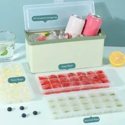 Dreischichtige Eiswürfelschale - Mehrkammer-Eiswürfelbereiter