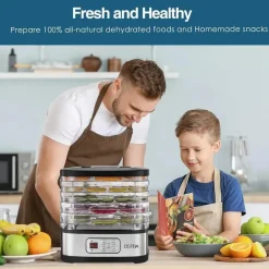 Dörrgerät – 5 Tabletts, 72-Stunden-Timer und Temperaturregelung