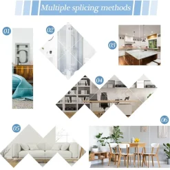 3D-Spiegel-Wandaufkleber – selbstklebende DIY-Heimdekoration