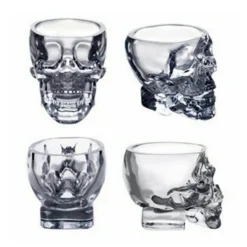 3D-Totenkopf-Kristallbecher – transparentes dekoratives Trinkgeschirr