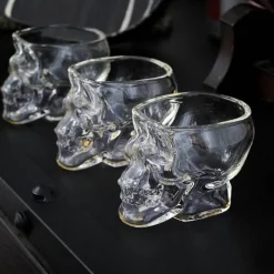 3D-Totenkopf-Kristallbecher – transparentes dekoratives Trinkgeschirr