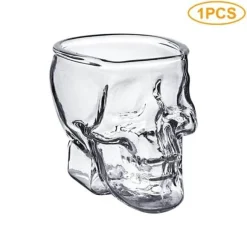 3D-Totenkopf-Kristallbecher – transparentes dekoratives Trinkgeschirr