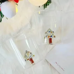3D-Weihnachtsbaumbecher aus Rosenglas – Weihnachtsgeschenk-Dekoration