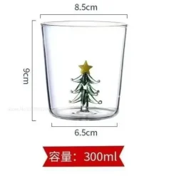 3D-Weihnachtsbaumbecher aus Rosenglas – Weihnachtsgeschenk-Dekoration
