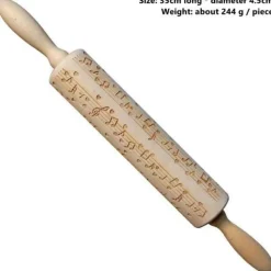 3D-Weihnachts-Nudelholz aus Holz – Weihnachts-Backwerkzeug