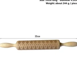 3D-Weihnachts-Nudelholz aus Holz – Weihnachts-Backwerkzeug