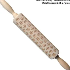 3D-Weihnachts-Nudelholz aus Holz – Weihnachts-Backwerkzeug