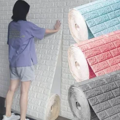 3D-Ziegel-Wandaufkleber – selbstklebendes, weiches Dekor