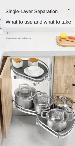 Eckküchenschrank - Aufbewahrungseinheit aus Edelstahl