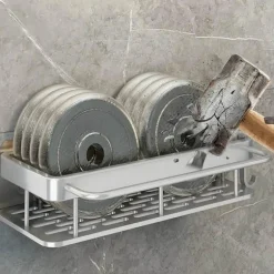 Eckregal aus Aluminium – Wandmontiertes Aufbewahrungsregal für Bad und Küche