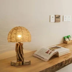 Eco-Friendly NaturalWeave Table Lamp - Sustainable Design