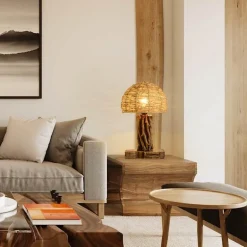 Eco-Friendly NaturalWeave Table Lamp - Sustainable Design