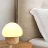Eco-Friendly Wooden Mushroom Lamp - LED Accent Night Light