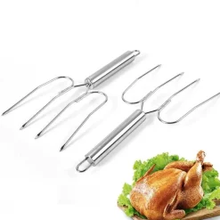 Edelstahl-Grillspieße, Truthahngabel, Grillwerkzeug-Set für perfektes Grillen