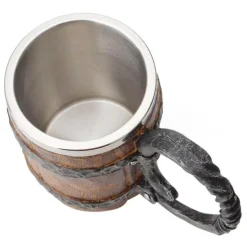 Edelstahl-Holzbecher - Einzigartiges Trinkgeschirr im antiken Design