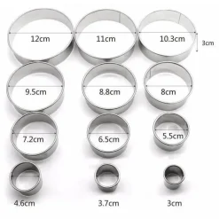 Edelstahl-Kuchenformen-Set – 12-teiliges Backwerkzeug für perfekte Kuchen