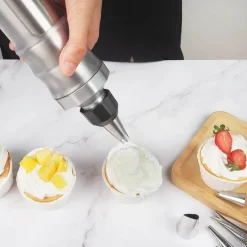 Edelstahl-Plätzchen-Dekorationspistolen-Set mit Blumentüllen für perfekte Backkreationen