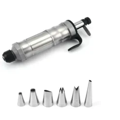 Edelstahl-Plätzchen-Dekorationspistolen-Set mit Blumentüllen für perfekte Backkreationen