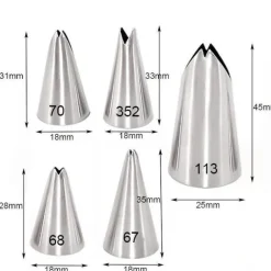 Edelstahl-Tüllenset zum Dekorieren von Kuchen mit Blatt-Gebäckwerkzeugen