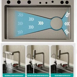Edelstahl-Wasserfallspüle – Nano-Wabendesign