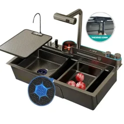 Edelstahl-Wasserfallspüle – Nano-Wabendesign