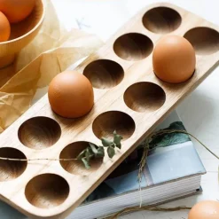 Eier-Aufbewahrungsbox aus Holz – Rustikaler Küchen-Organizer
