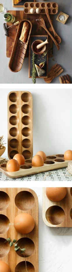 Eier-Aufbewahrungsbox aus Holz – Rustikaler Küchen-Organizer