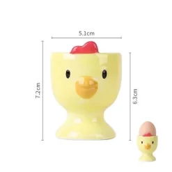 Eierbecherhalter aus Keramik mit Hühnermotiv – Frühstücksgeschirr für Kinder