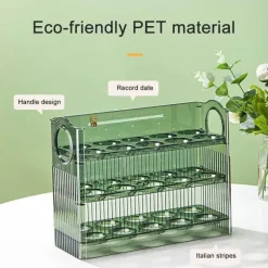 Eierhalter-Spender mit 30 Fächern – Auto-Flip-Behälter mit großer Kapazität für den Kühlschrank