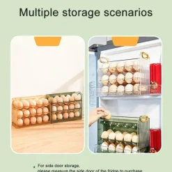 Eierhalter-Spender mit 30 Fächern – Auto-Flip-Behälter mit großer Kapazität für den Kühlschrank