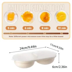 Eierkocher für die Mikrowelle – langlebiger Eierkocher mit doppeltem Platzbedarf