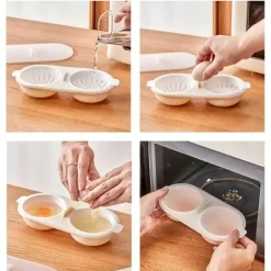 Eierkocher für die Mikrowelle – langlebiger Eierkocher mit doppeltem Platzbedarf