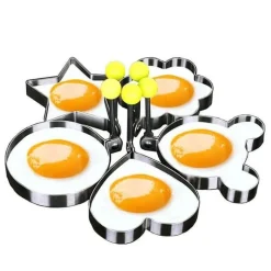 Eierpfannkuchen-Ringformen aus Edelstahl – 5er-Set