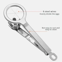 Eierschneider aus Edelstahl, langlebiger Eierschneider für hartgekochte Eier für perfekt gleichmäßige Scheiben
